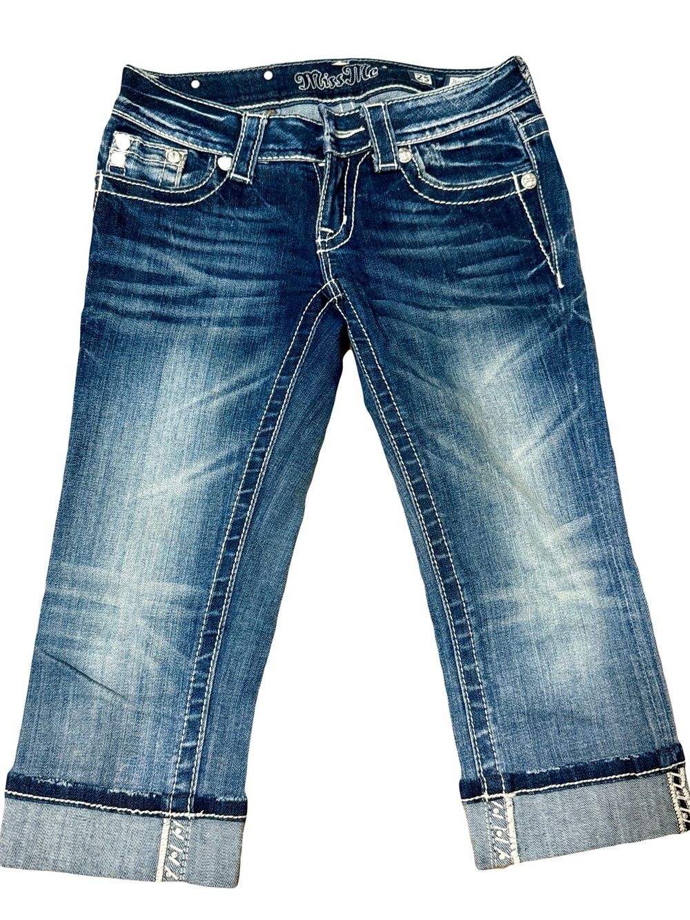 Miss Me Women's Dark Blue Capri Jeans